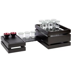 Дървена касетка, правоъгълна, GN 1/2, 35x29xh10,5см, черна, стакабъл, SUPERBOX – APS