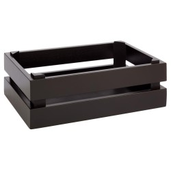 Дървена касетка, правоъгълна, GN 1/4, 29x18,5xh10,5см, черна, стакабъл, SUPERBOX – APS
