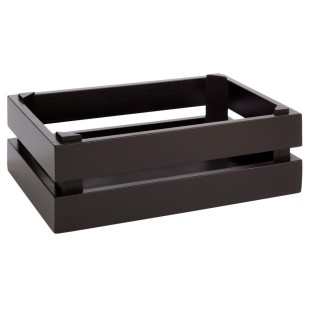 Дървена касетка, правоъгълна, GN 1/4, 29x18,5xh10,5см, черна, стакабъл, SUPERBOX – APS