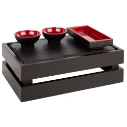 Дървена касетка, правоъгълна, GN 1/4, 29x18,5xh10,5см, черна, стакабъл, SUPERBOX – APS