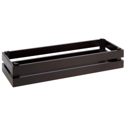 Дървена касетка, правоъгълна, GN 2/4, 55,5x18,5xh10,5см, черна, стакабъл, SUPERBOX – APS