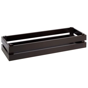 Дървена касетка, правоъгълна, GN 2/4, 55,5x18,5xh10,5см, черна, стакабъл, SUPERBOX – APS