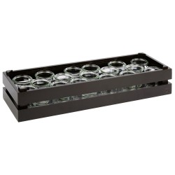 Дървена касетка, правоъгълна, GN 2/4, 55,5x18,5xh10,5см, черна, стакабъл, SUPERBOX – APS