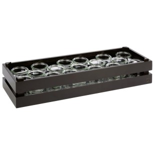 Дървена касетка, правоъгълна, GN 2/4, 55,5x18,5xh10,5см, черна, стакабъл, SUPERBOX – APS