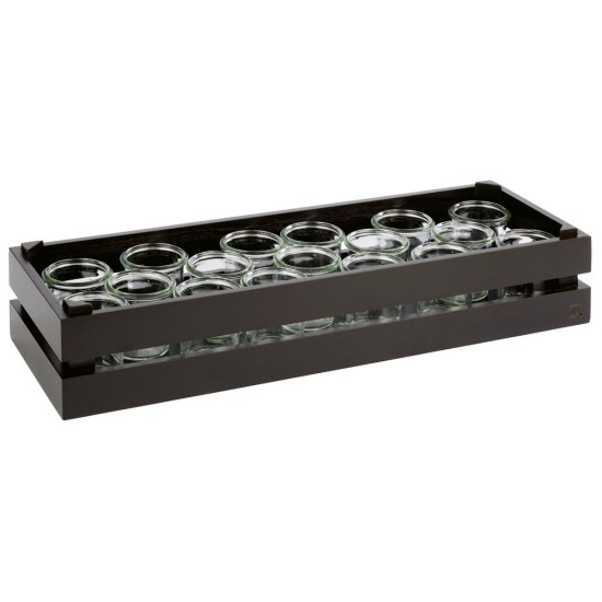 Дървена касетка, правоъгълна, GN 2/4, 55,5x18,5xh10,5см, черна, стакабъл, SUPERBOX – APS