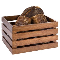 Дървена касетка, правоъгълна, GN 1/2, 35x29xh20см, кафява, стакабъл, SUPERBOX – APS