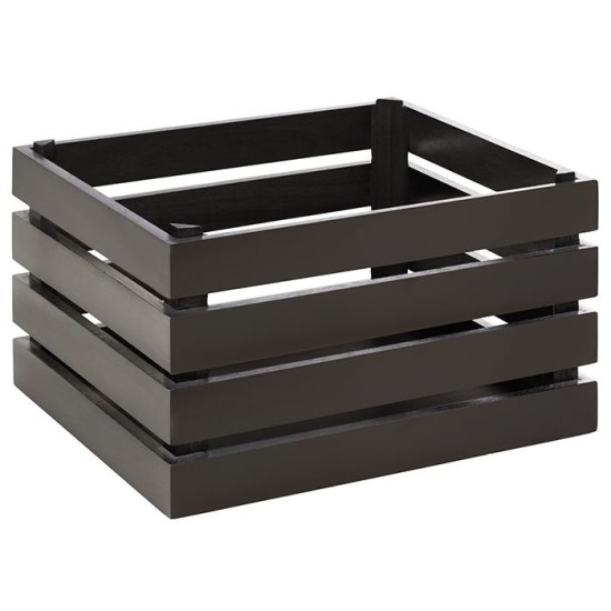 Дървена касетка, правоъгълна, GN 1/2, 35x29xh20см, черна, стакабъл, SUPERBOX – APS