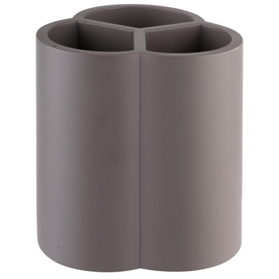 Поставка за прибори с 3 разделения, бетон/силикон, 13x13xh14,5см, сива, „ELEMENT“ – APS