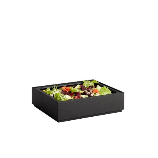 Дървена кутия, правоъгълна, GN 1/2, 32,5x26,5xh8,5см, черна, стакабъл, VALO – APS