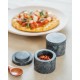 Комплект от двe съдчета с капаци, мрамор, ф6см, h5см, 40мл, стакабъл, черно, MINERA – APS