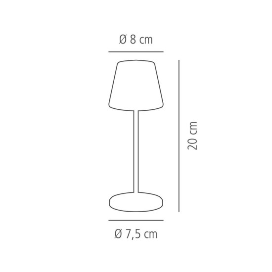 Лампа за маса, настолна, метал, IPS4, кръгла, ф8см, h20см, copper, MERLE MICRO – APS
