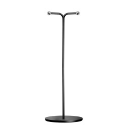 Метална стойка за 2 LED осветителни глави за бюфет, 3 елемента, ф17см, h31/51см, черна, VALUMO – APS