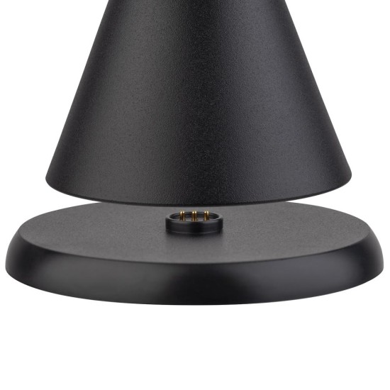 Лампа за маса, настолна, метална, IPS4, кръгла, ф13см, h11,5см, черна, CONE MINI – APS