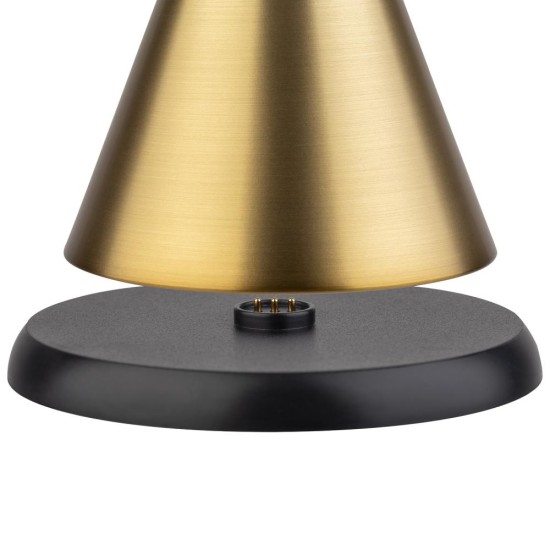 Лампа за маса, настолна, метална, IPS4, кръгла, ф13см, h11,5см, златиста, CONE MINI – APS
