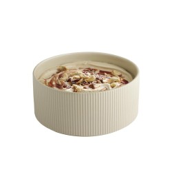 Порцеланова купа, кръгла, ф23см, h10,5см, 2,5л, бежова, стакабъл, THE GRID – APS