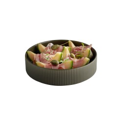 Порцеланова чиния, кръгла, дълбока, ф23см, h6см, 1,3л, кафява, стакабъл, THE GRID – APS