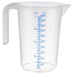 Полипропиленова мерителна кана, ф12см, h16,5см, 1л, прозрачна, стакабъл, STACKABLE – APS
