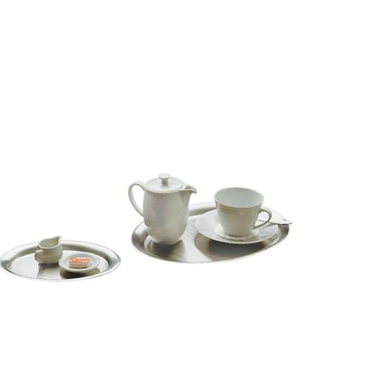 Иноксов поднос, овал, 20х14,5хh0,5см, мат, стакабъл, KAFFEEHAUS – APS