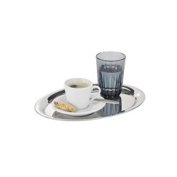 Иноксов поднос, овал, 26,5х19,5хh0,5см, огледален, стакабъл, KAFFEEHAUS – APS