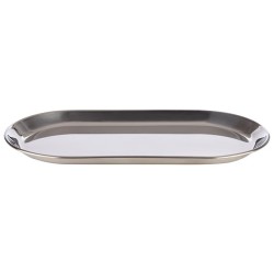 Иноксов поднос / плато / табла, овален, 30x15,5xh1,5см, стакъбъл, KAFFEEHAUS – APS