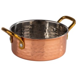 Иноксова релефна мини тенджера, кръгла, ф11,5см, h4,5см, 350мл, copper, „MUMBAI“ – APS