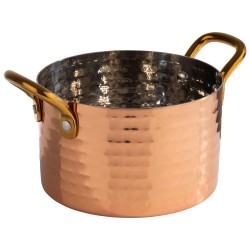 Иноксова релефна мини тенджера, кръгла, ф11,5см, h7см, 600мл, copper, „MUMBAI“ – APS