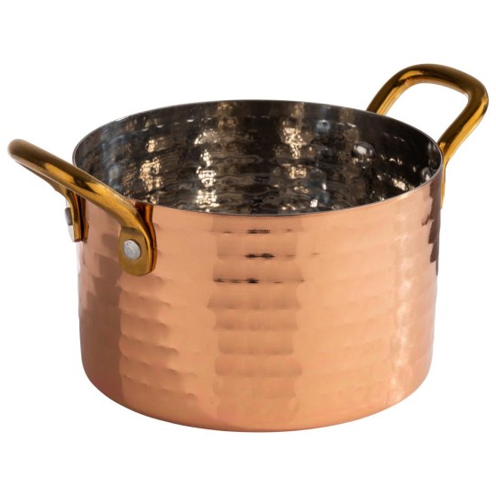 Иноксова релефна мини тенджера, кръгла, ф11,5см, h7см, 600мл, copper, „MUMBAI“ – APS