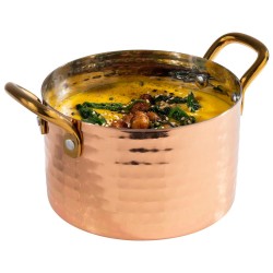 Иноксова релефна мини тенджера, кръгла, ф11,5см, h7см, 600мл, copper, „MUMBAI“ – APS