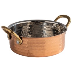 Иноксова релефна мини тенджера, кръгла, ф14см, h5см, 500мл, copper, „MUMBAI“ – APS