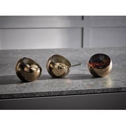 Комплект от 3 иноксови купи, 18/8, кръгли, скосени, ф8см, h7см, 100мл, copper, „SPHERE“ – APS