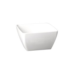 Купа, PET, квадратна, 9x9см, h4см, 140мл, бяла, стакабъл, FRIENDLY – APS