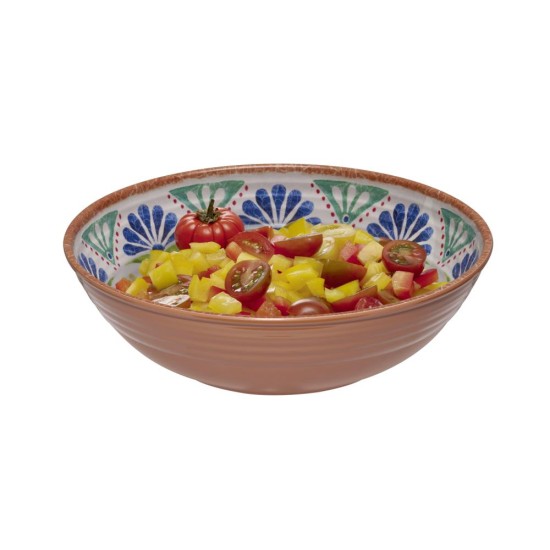 Меламинова купа, кръгла, ф24см, h7см, 1,5л, бежаво/синьо, стакабъл, ARABESQUE – APS