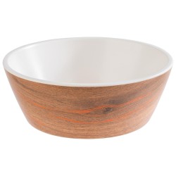 Меламинова купа, кръгла, ф15,5см, h5,5см, 500мл, кафяво/бяло, стакабъл, “CRAZY WOOD“  – APS