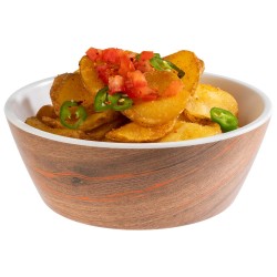 Меламинова купа, кръгла, ф15,5см, h5,5см, 500мл, кафяво/бяло, стакабъл, “CRAZY WOOD“  – APS