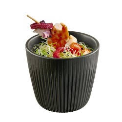 Комплект от 6 меламинови купи, кръгли, ф8,5см, h7,5см, 180мл, стакабъл, кафяво, LINEO – APS