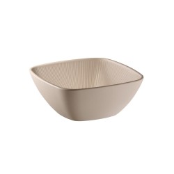 Меламинова купа, квадратна, 19,5x19,5см, h8см, 1,5л, бежаво, стакабъл, NERO – APS