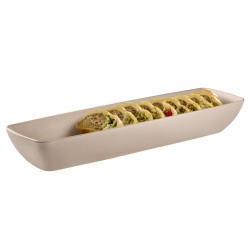 Меламинова купа, правоъгълна, GN 2/4, 53x16,2см, h7,5см, 3,5л, бежаво, стакабъл, NERO – APS