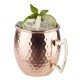 Иноксова релефна чаша за коктейли с дръжка, ф9см, h10см, 500мл, copper, „MOSCOW MULE“ – APS