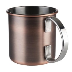 Иноксова чаша за коктейли с дръжка, ф9см, h9см, 450мл, copper, „MOSCOW MULE“ – APS