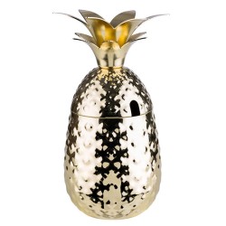 Иноксова чаша за коктейли с капак / поставка, ф9см, h19см, 500мл, gold, „PINEAPPLE“ - APS