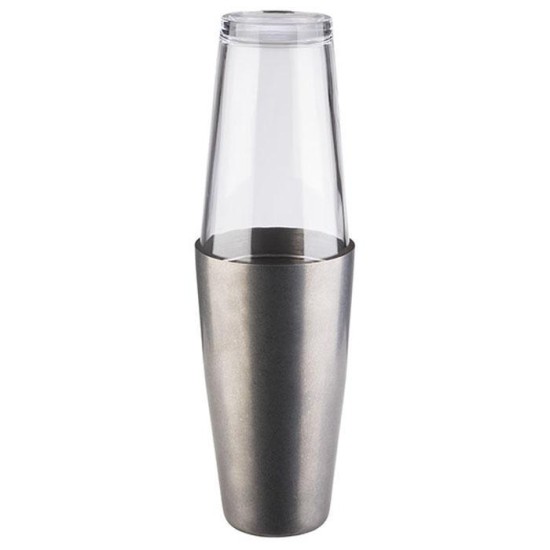 Иноксов шейкър със стъклена чаша stainless-antique бостън 700/400мл - APS