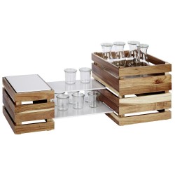 Дървена касетка, правоъгълна, GN 1/2, 35x29xh10,5см, натурал, стакабъл, SUPERBOX – APS