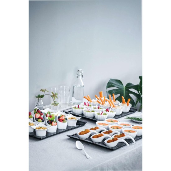 Комплект от 6 пластмасови кръгли купички, ф6см, h7,5см, 65мл, бели, стакабъл, DEGUSTARE – Lacor