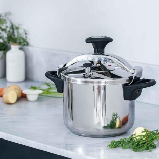 Иноксова тенджера под налягане, ф24см, 23см, 10л, GENIUS - Garinox