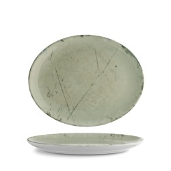 Порцеланова овална чиния, 28см, Stone green - G.Benedikt