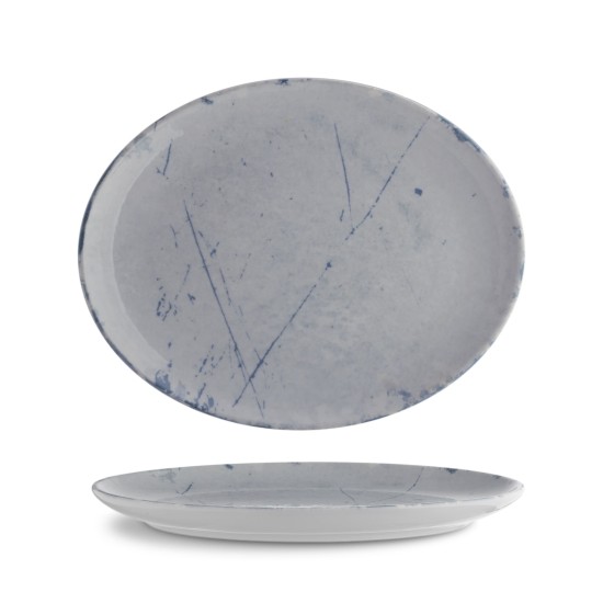 Порцеланово овално плато, 32см, Stone blue - G.Benedikt