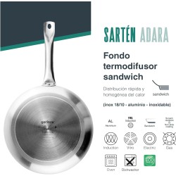 Алуминиев тиган с незалепващо покритие, ф24/16,5см, h5см, 3,5мм, ADARA, GARINOX – Lacor