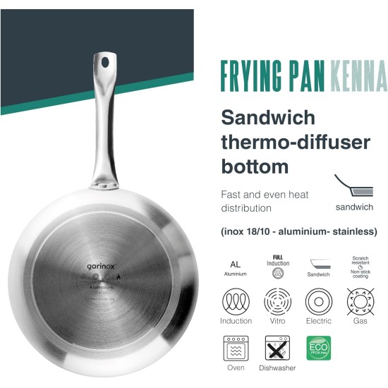 Алуминиев тиган с незалепващо покритие, ф32/20,5см, h5,5см, 3,5мм, KENNA, GARINOX – Lacor