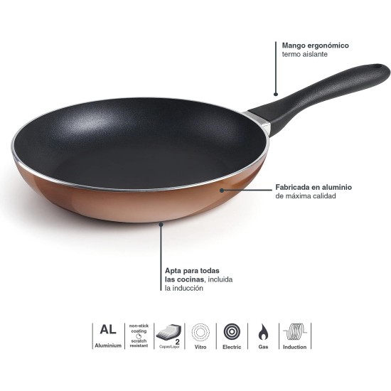 Алуминиев тиган с незалепващо покритие, ф18см, h4см, copper - Garinox