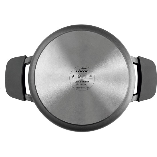 Алуминиева тава с капак с незалепващо покритие ф28см h7,5см 4,1л TITANIUM PRO - Lacor